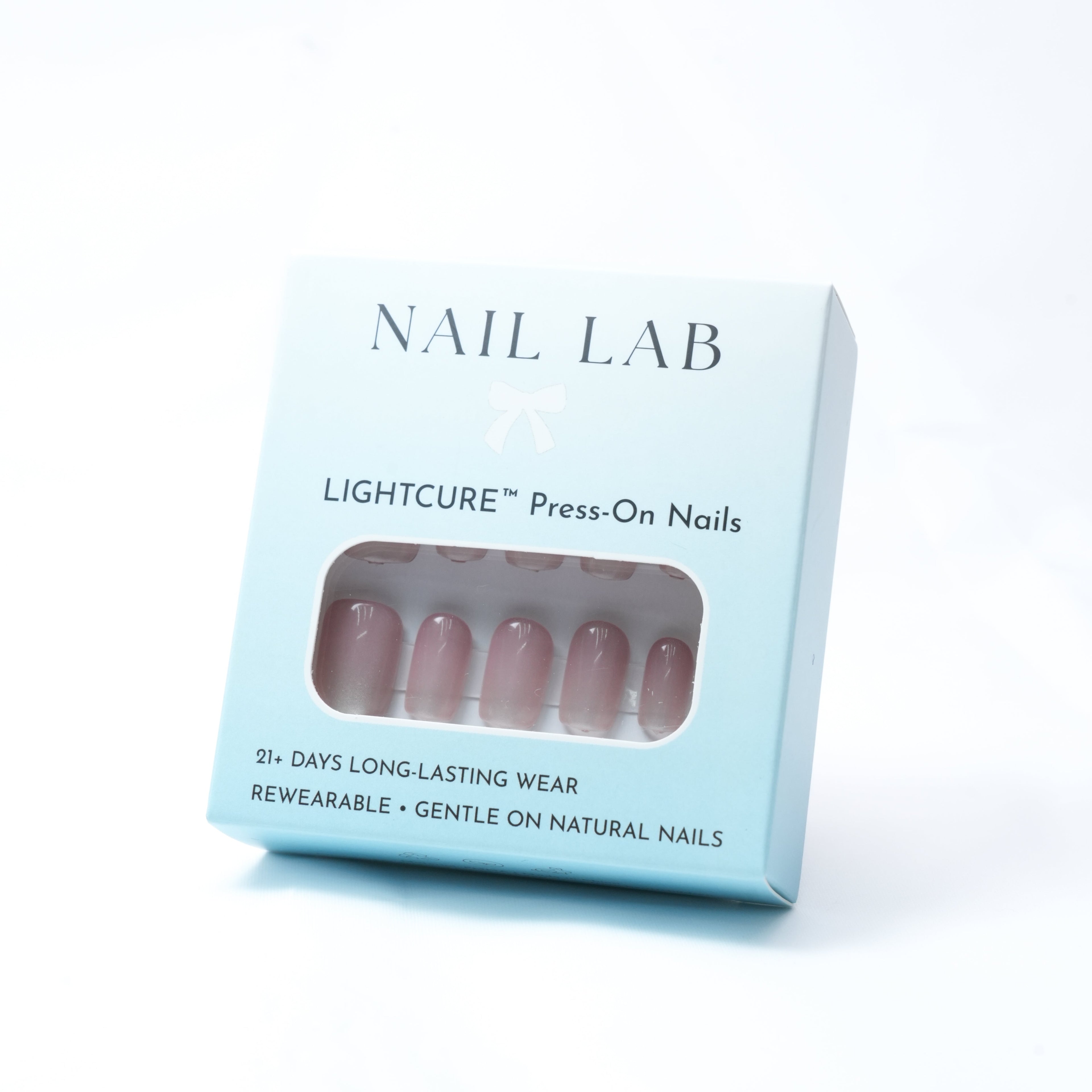 NAIL LAB LIGHTCURE press-on nails in natural blush nude finish