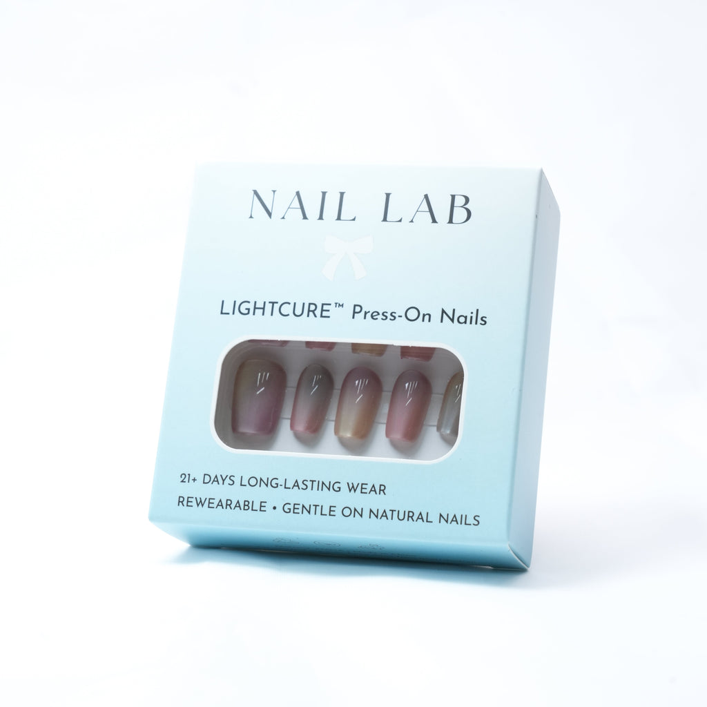 NAIL LAB LIGHTCURE press-on nails in soft blush ombré gradient