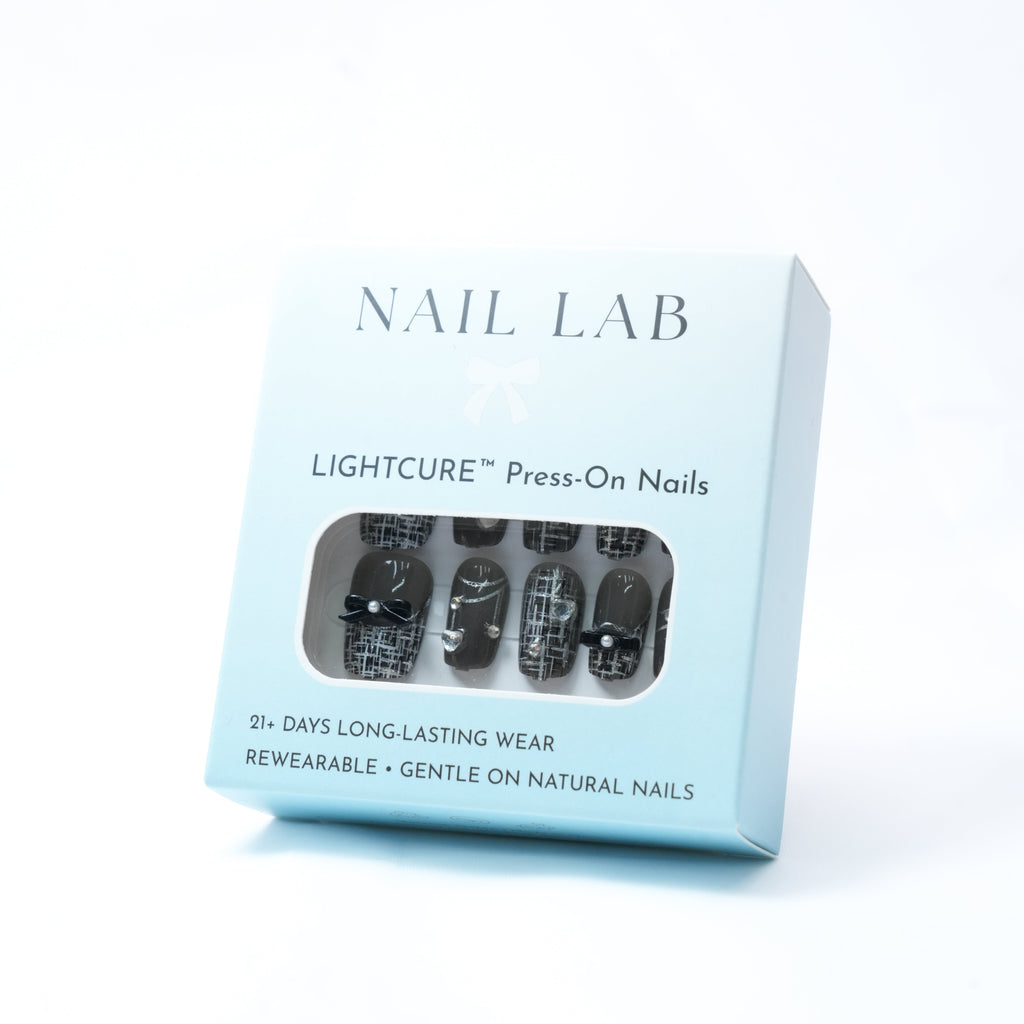 NAIL LAB LIGHTCURE press-on nails in deep noir paris-inspired tones