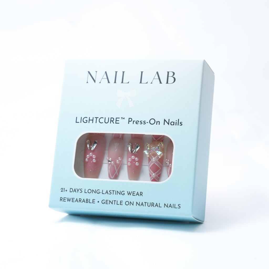 NAIL LAB LIGHTCURE press-on nails in elegant ballet pink tones